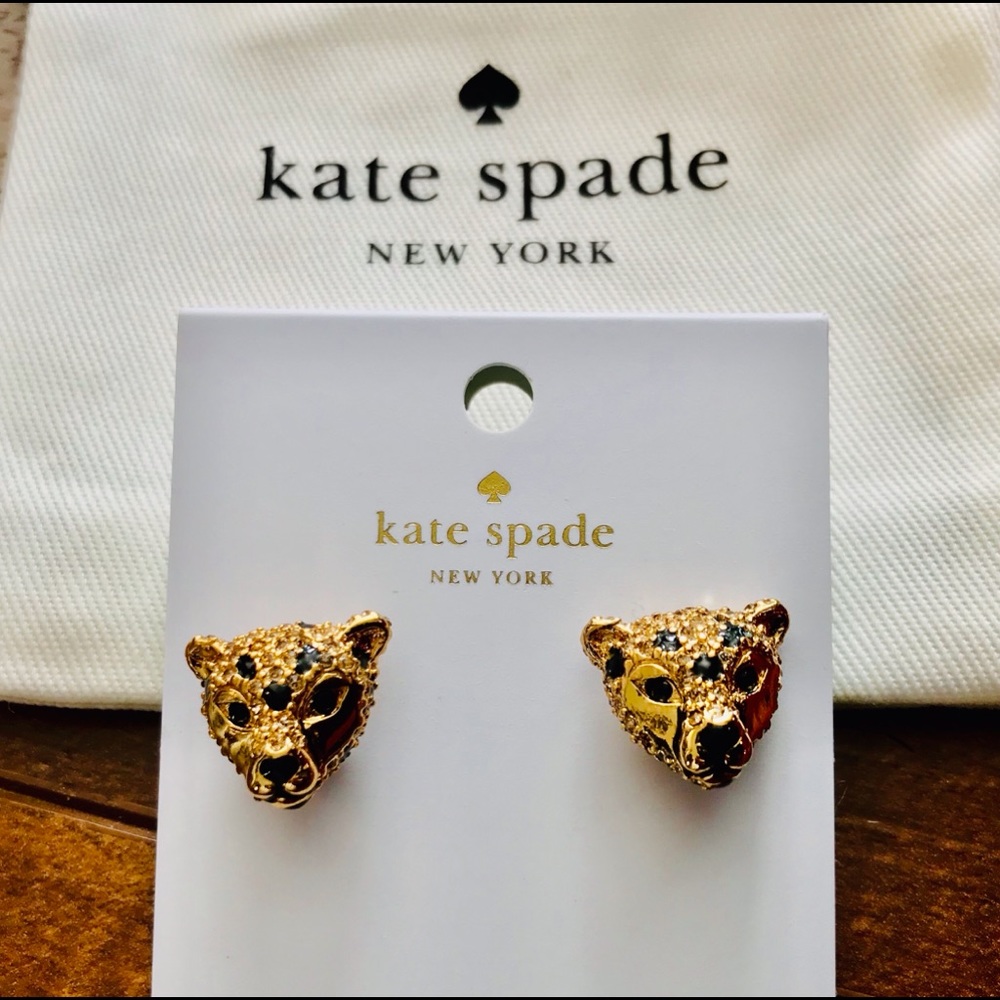 NWT Kate Spade Run Wild Cheetah Earrings - Picture 2 of 2